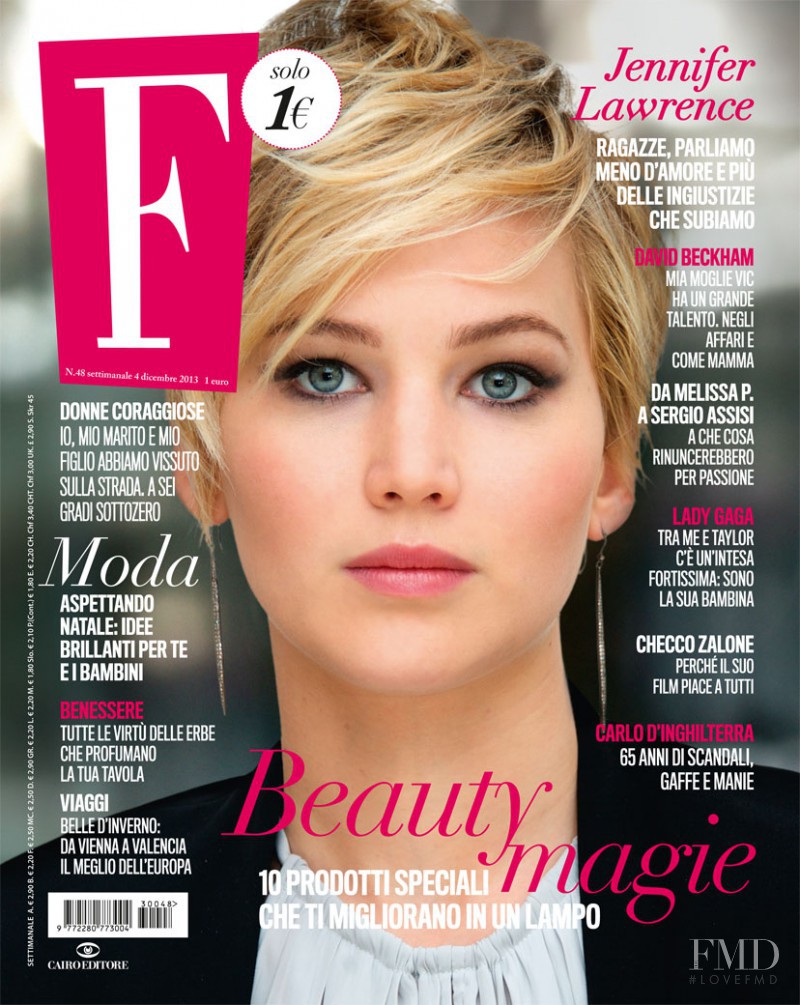 Jennifer Lawrence featured on the F cover from December 2013