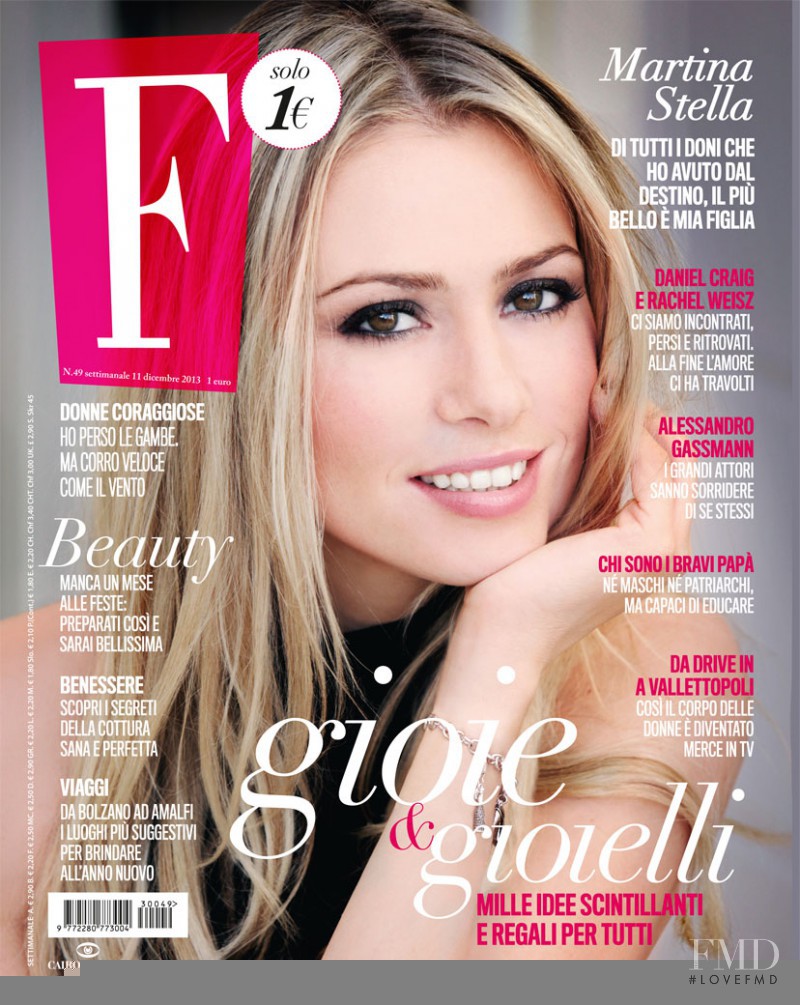 Martina Stella featured on the F cover from December 2013