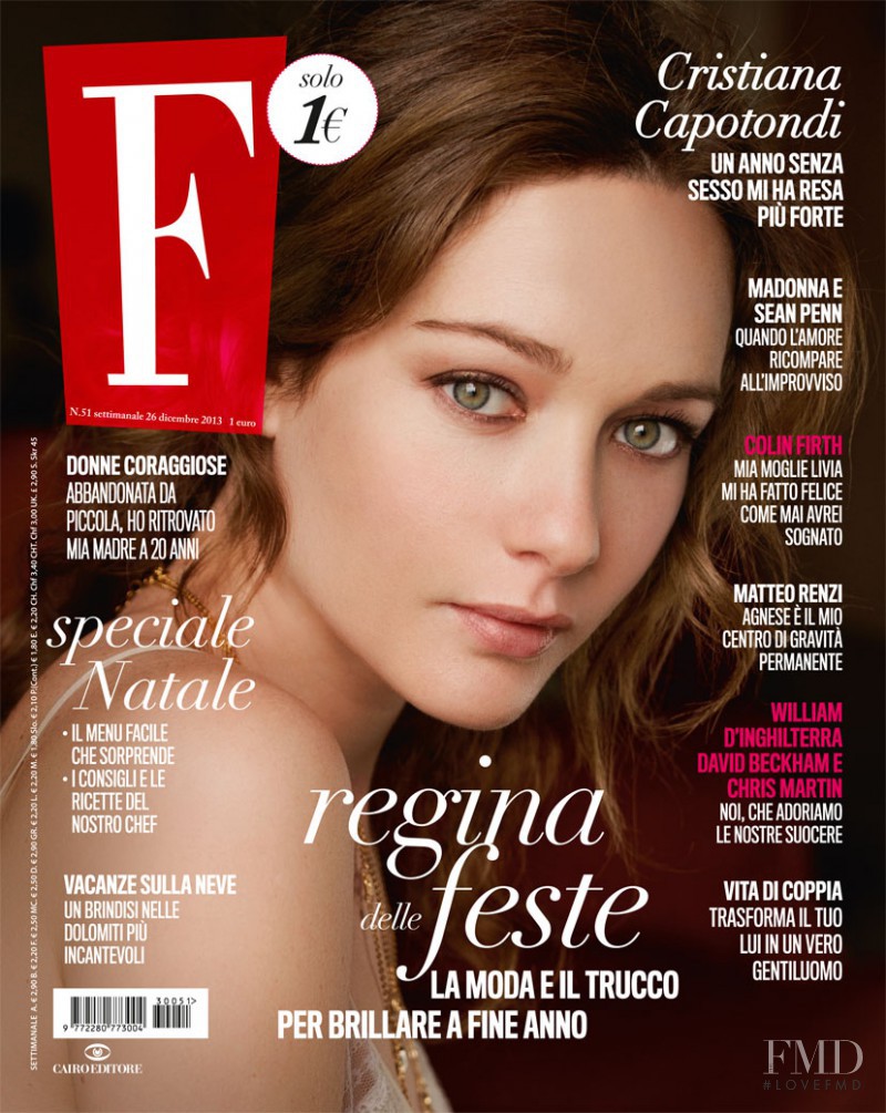 Cristiana Capotondi featured on the F cover from December 2013