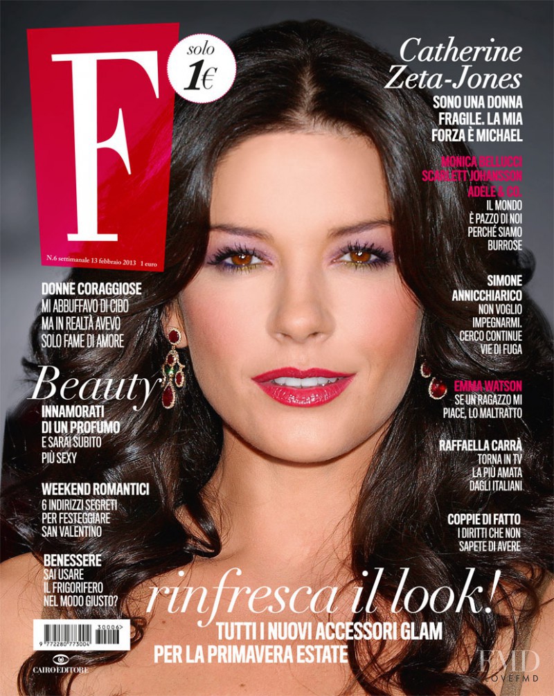 Catherine Zeta-Jones featured on the F cover from February 2013