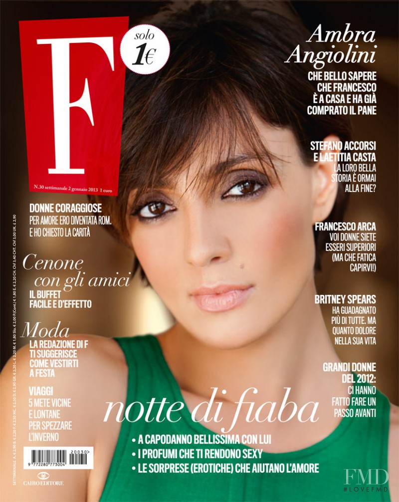 Ambra Angiolini featured on the F cover from January 2013