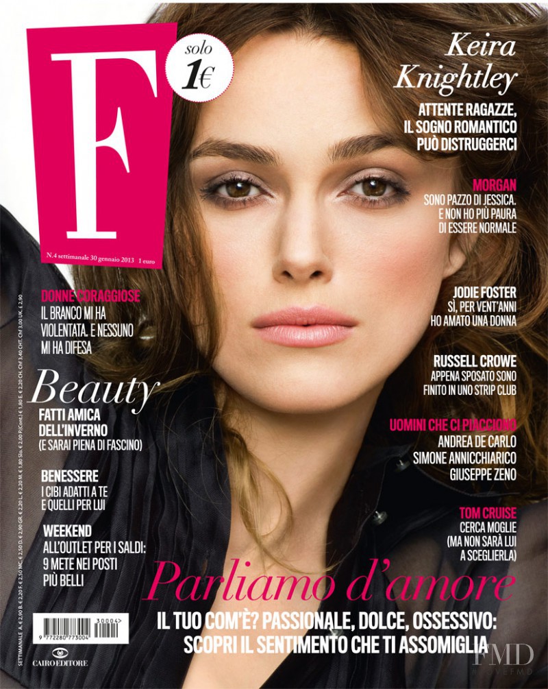 Keira Knightley featured on the F cover from January 2013