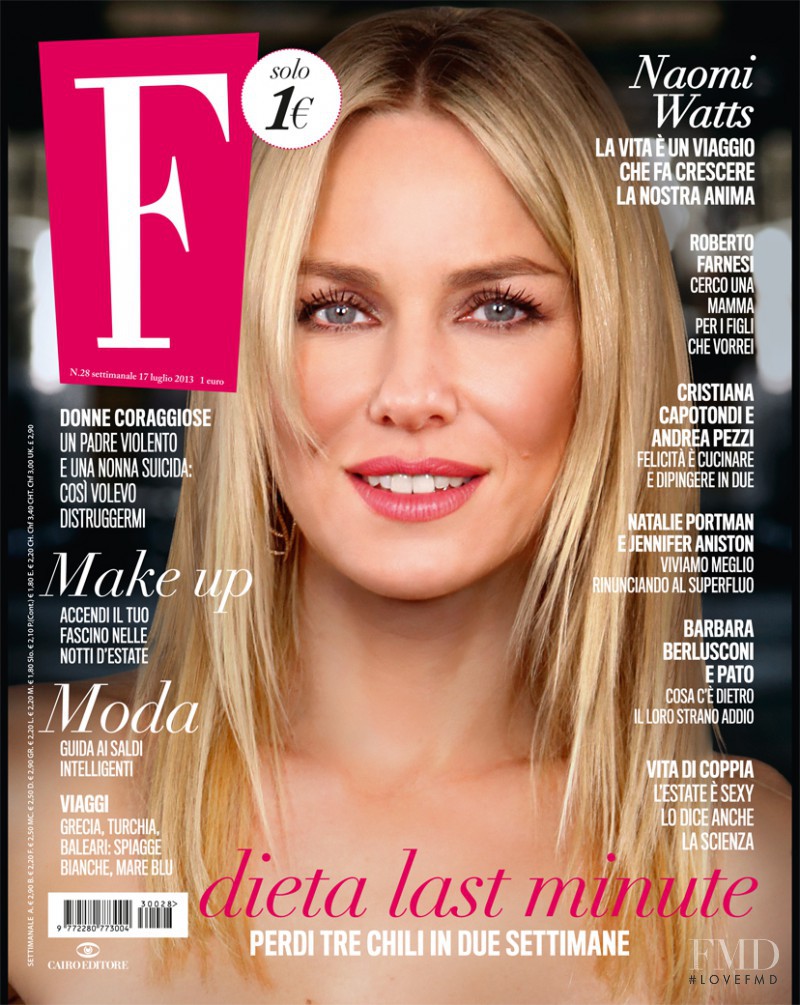 Naomi Watts featured on the F cover from July 2013