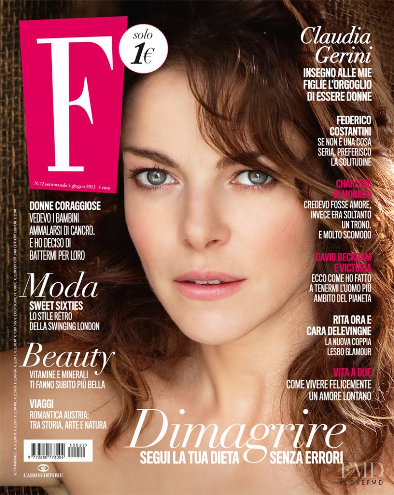 Claudia Gerini featured on the F cover from June 2013