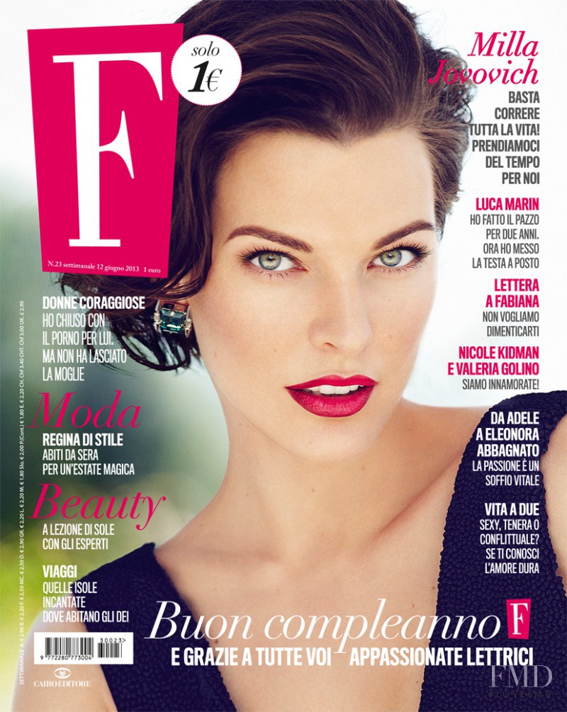 Milla Jovovich featured on the F cover from June 2013