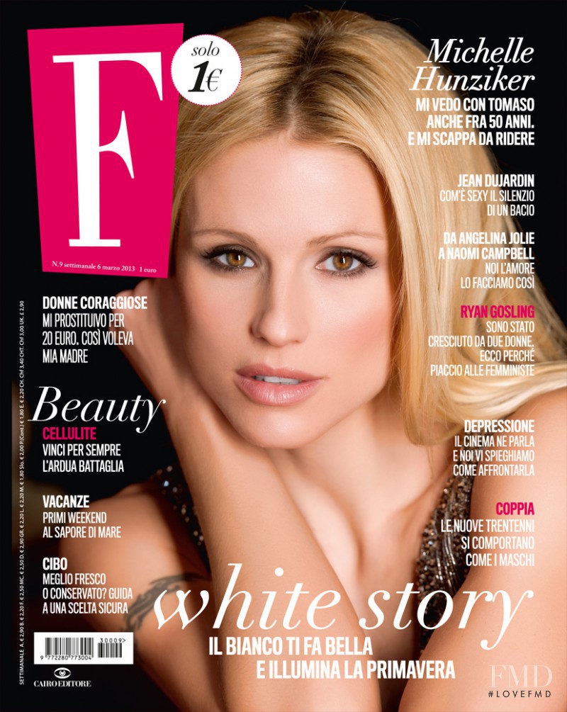 Michelle Hunziker featured on the F cover from March 2013