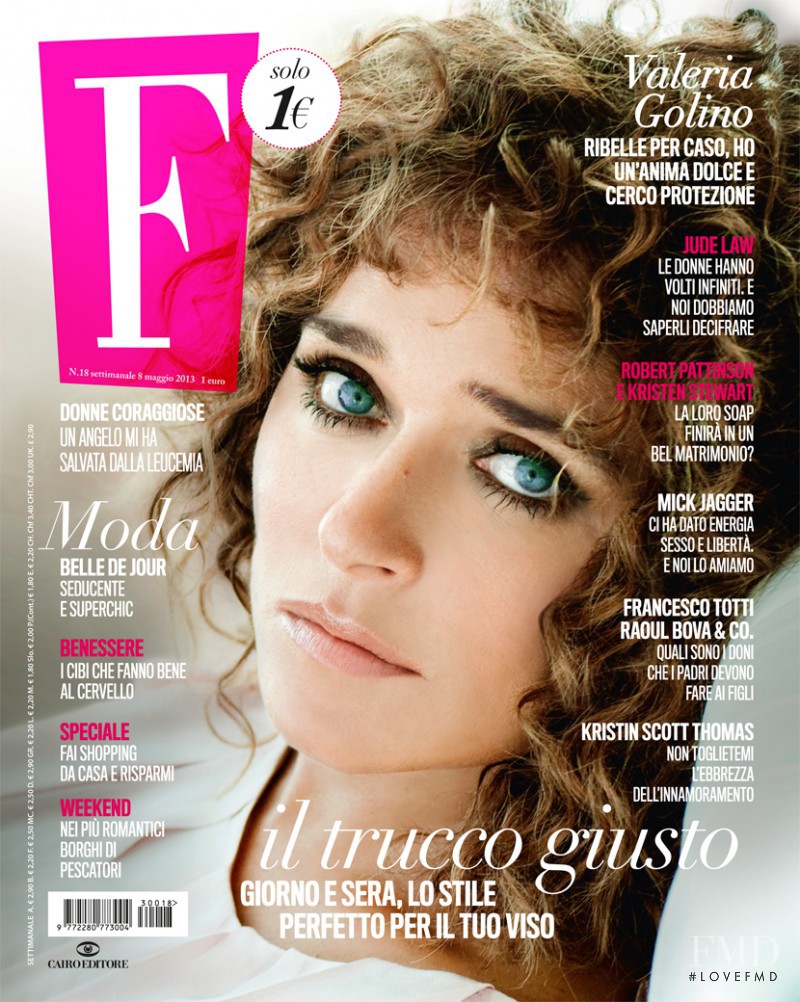 Valeria Golino featured on the F cover from May 2013