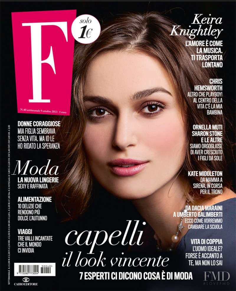 Keira Knightley featured on the F cover from October 2013