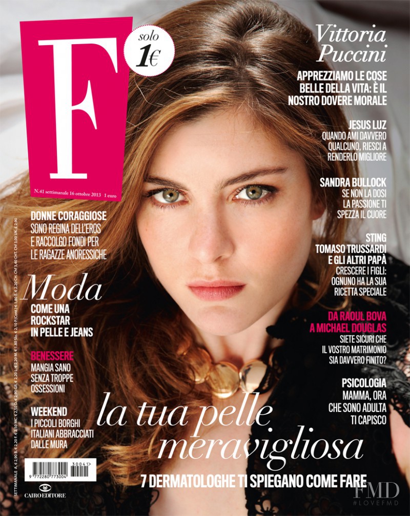 Vittoria Puccini featured on the F cover from October 2013