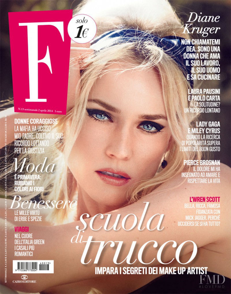 Diane Heidkruger featured on the F cover from April 2014