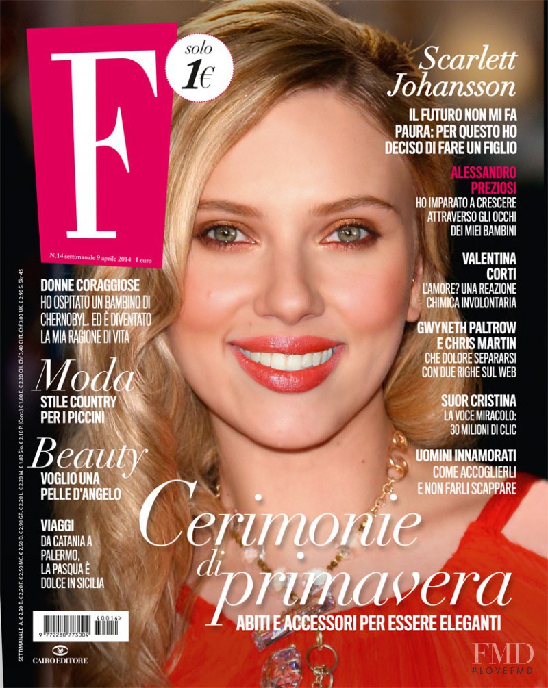 Scarlett Johansson featured on the F cover from April 2014