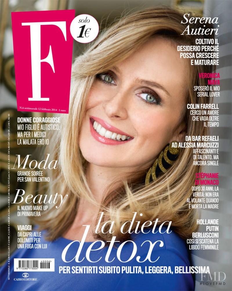 Serena Autieri featured on the F cover from February 2014