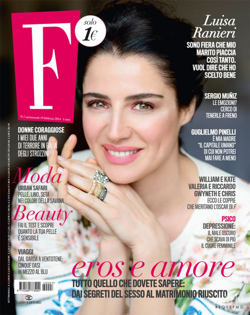 Luisa Ranieri featured on the F cover from February 2014