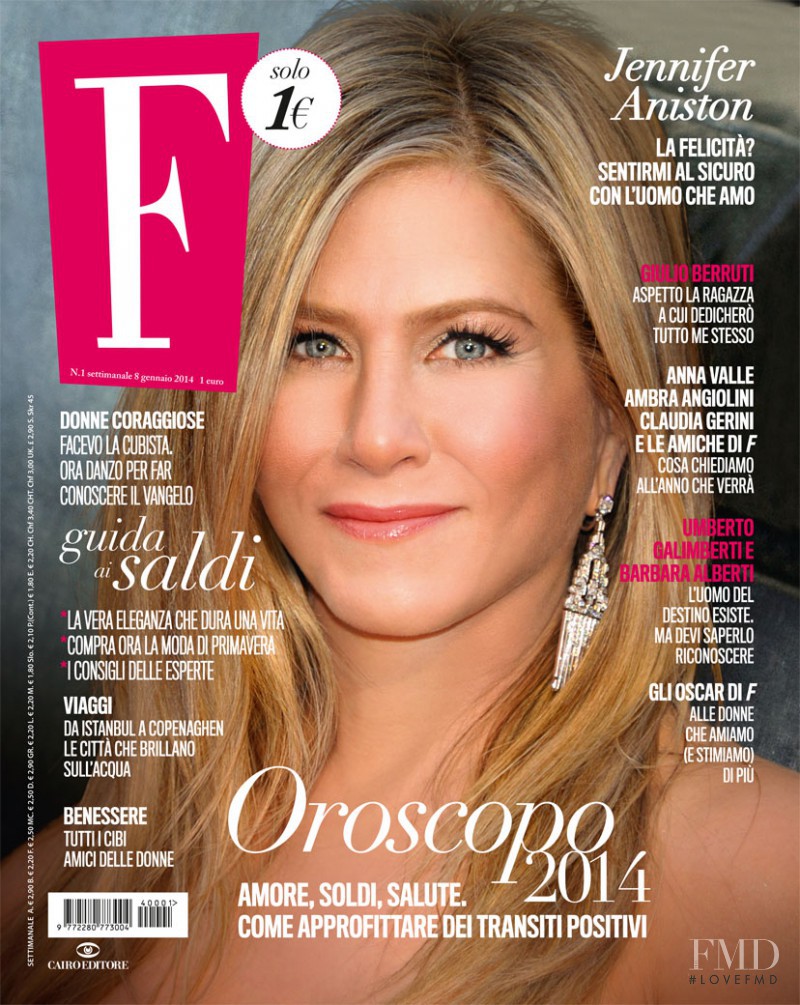 Jennifer Aniston featured on the F cover from January 2014