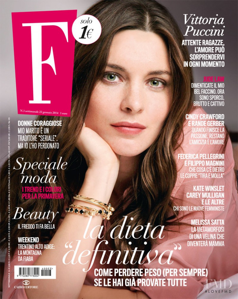 Vittoria Puccini featured on the F cover from January 2014