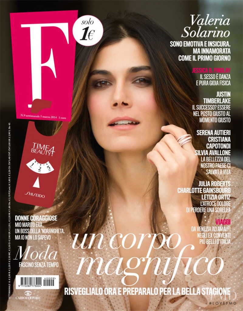 Valeria Solarino featured on the F cover from March 2014