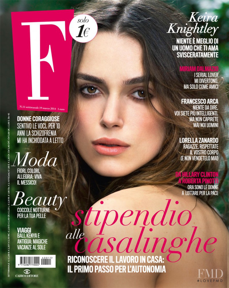 Keira Knightley featured on the F cover from March 2014