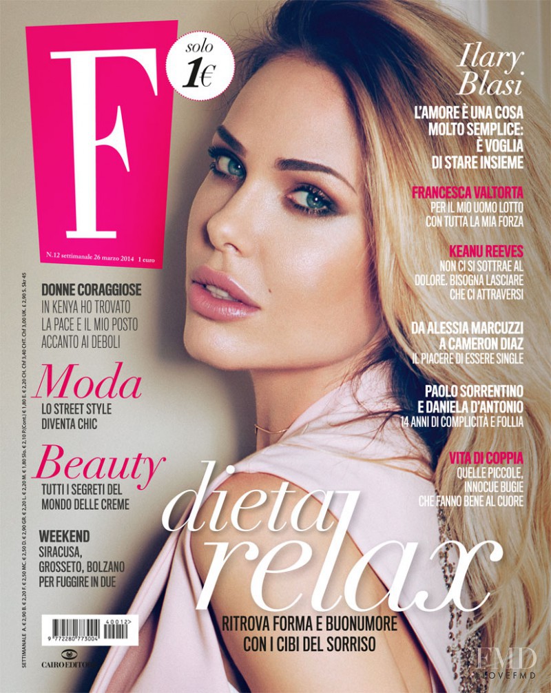 Ilary Blasi featured on the F cover from March 2014