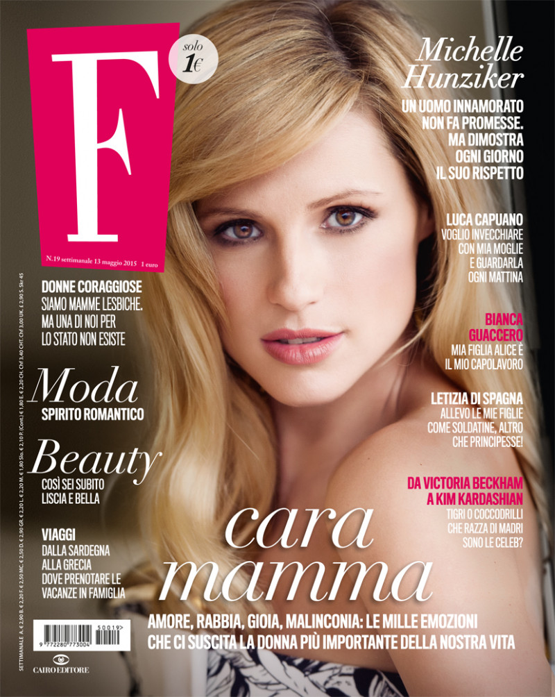 Michelle Hunziker featured on the F cover from May 2015