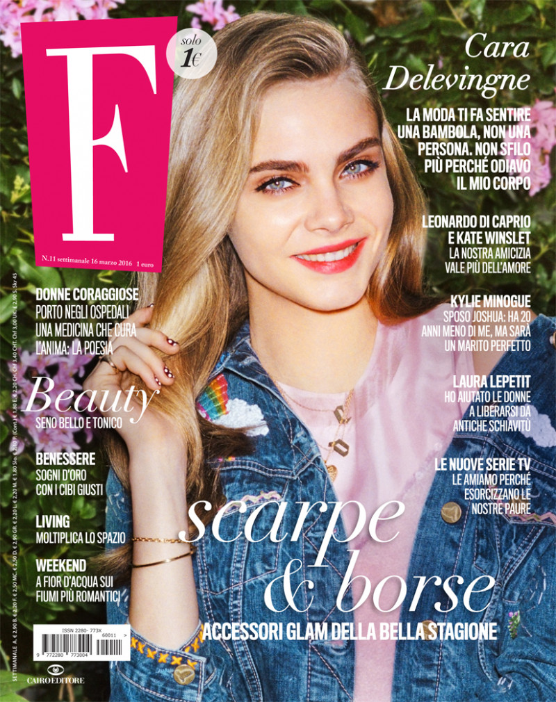 Cara Delevingne featured on the F cover from March 2016