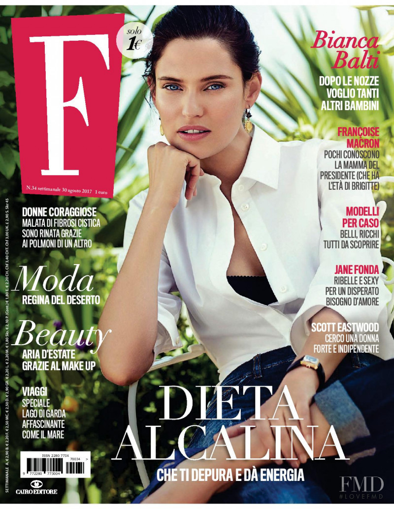 Bianca Balti featured on the F cover from August 2017