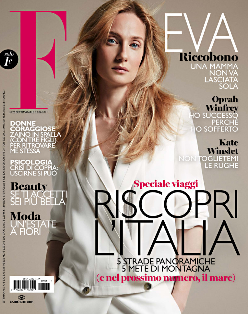 Eva Riccobono featured on the F cover from June 2021