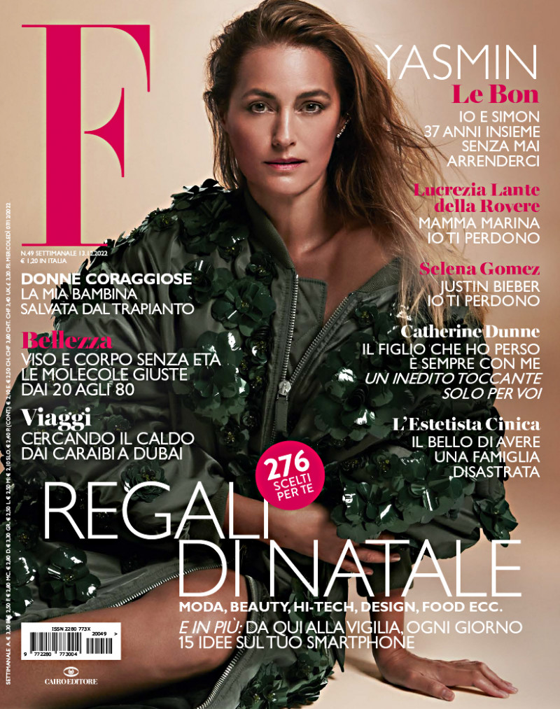 Yasmin Le Bon featured on the F cover from December 2022