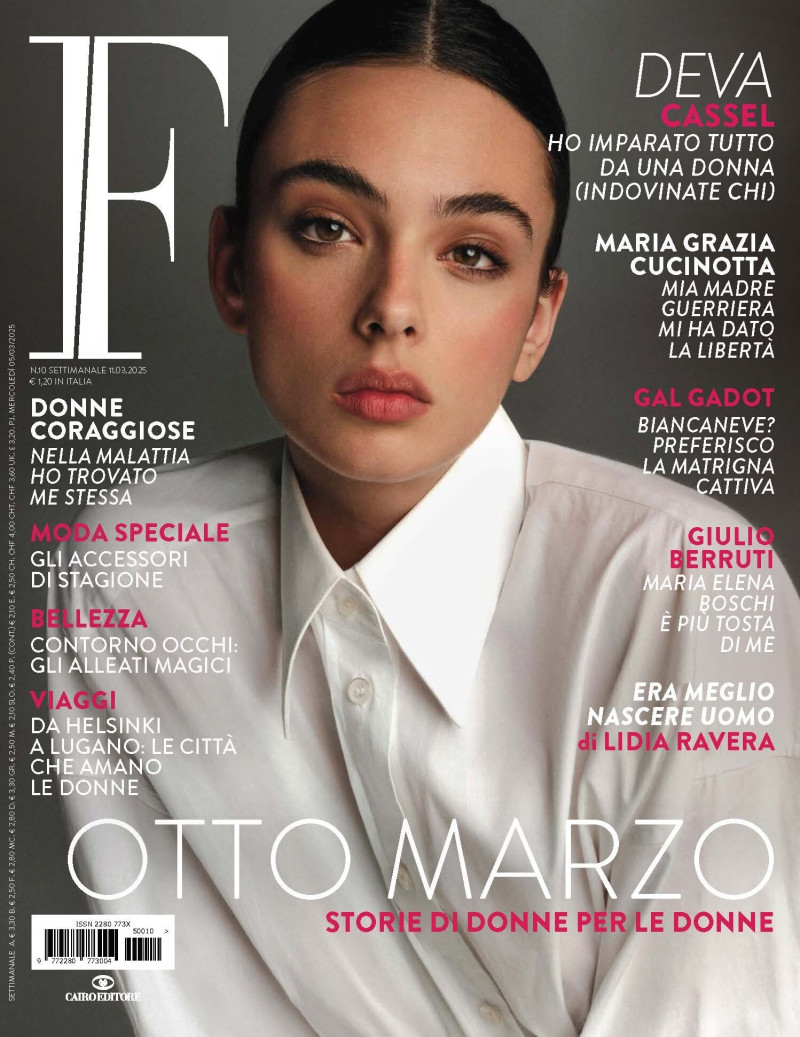 Deva Cassel featured on the F cover from March 2025