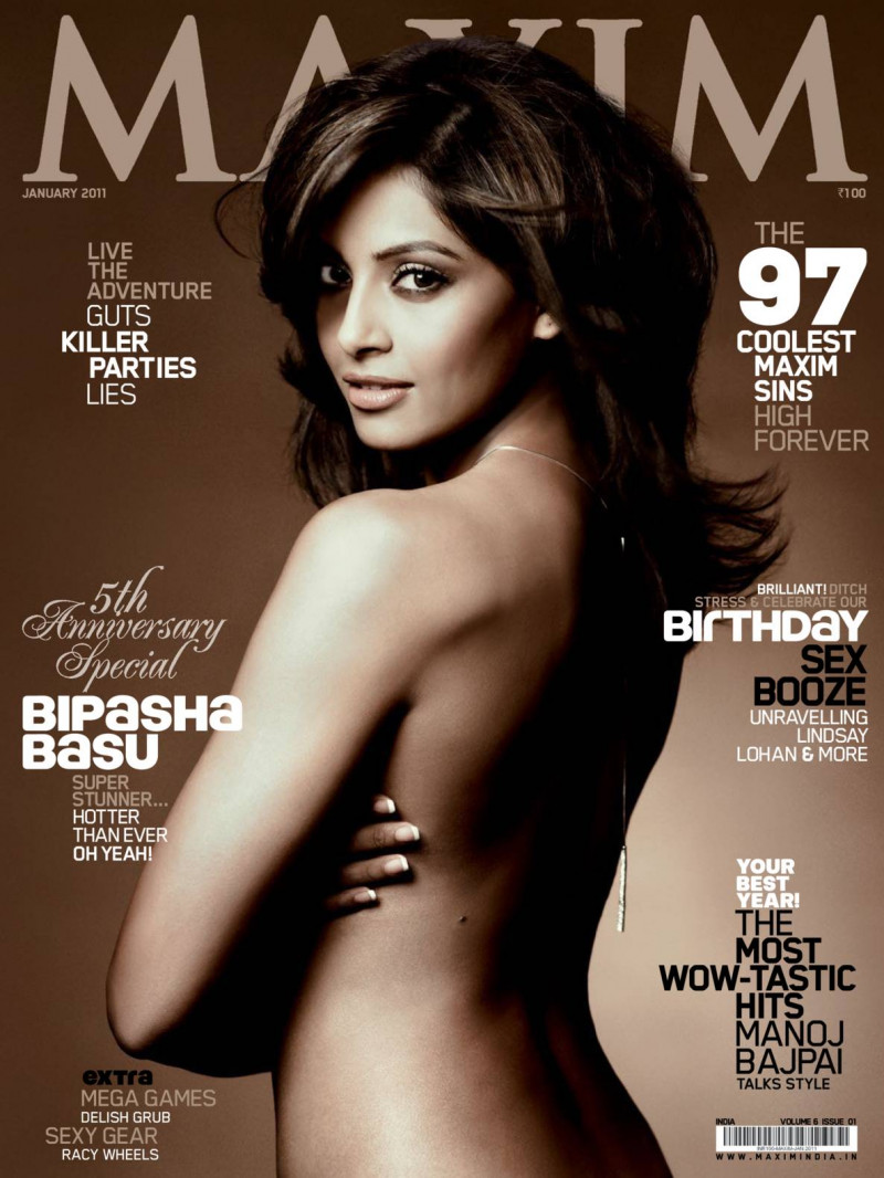 Bipasha Basu featured on the Maxim India cover from January 2011