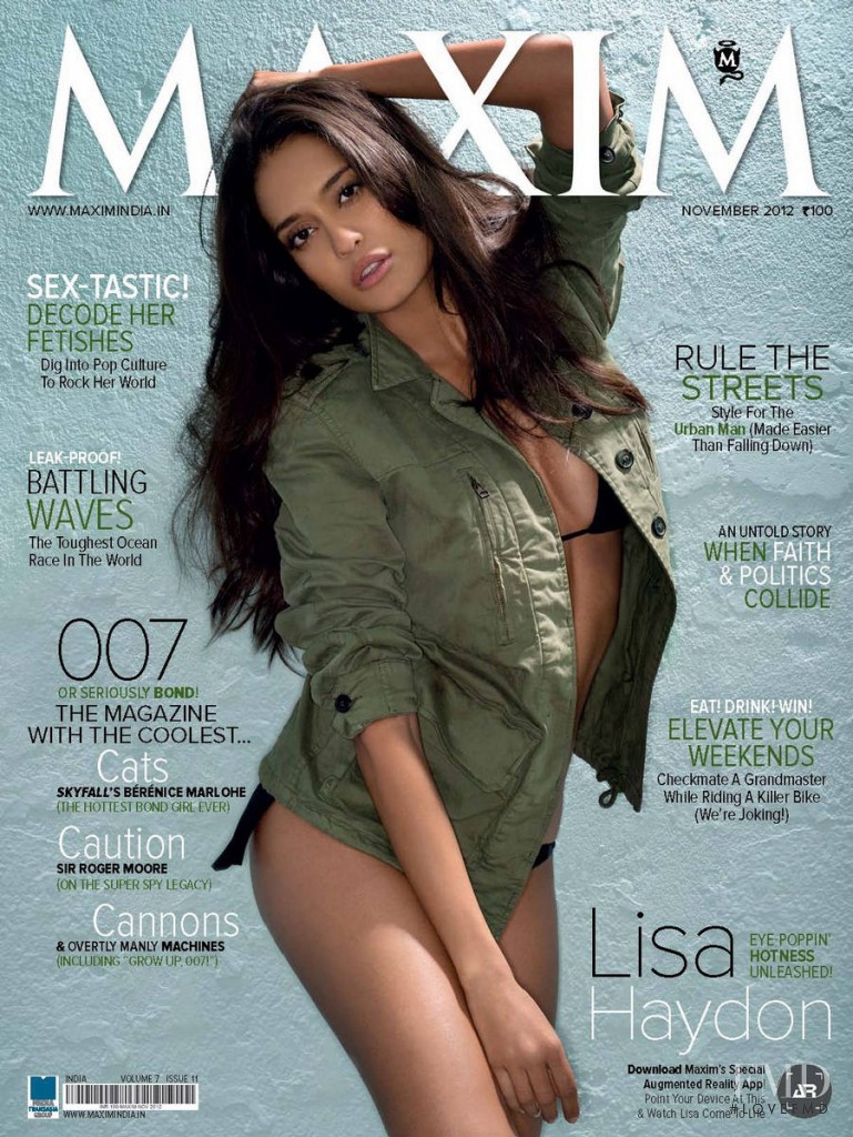 Lisa Haydon featured on the Maxim India cover from November 2012