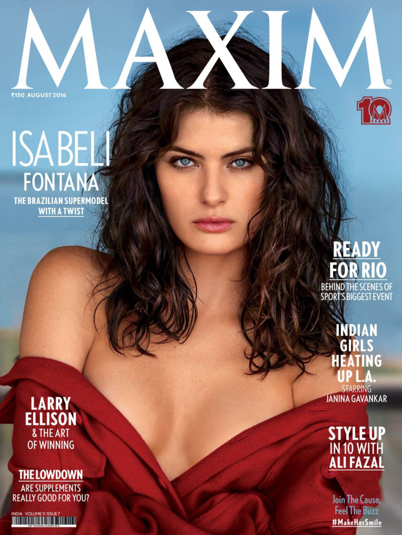 Isabeli Fontana featured on the Maxim India cover from August 2016