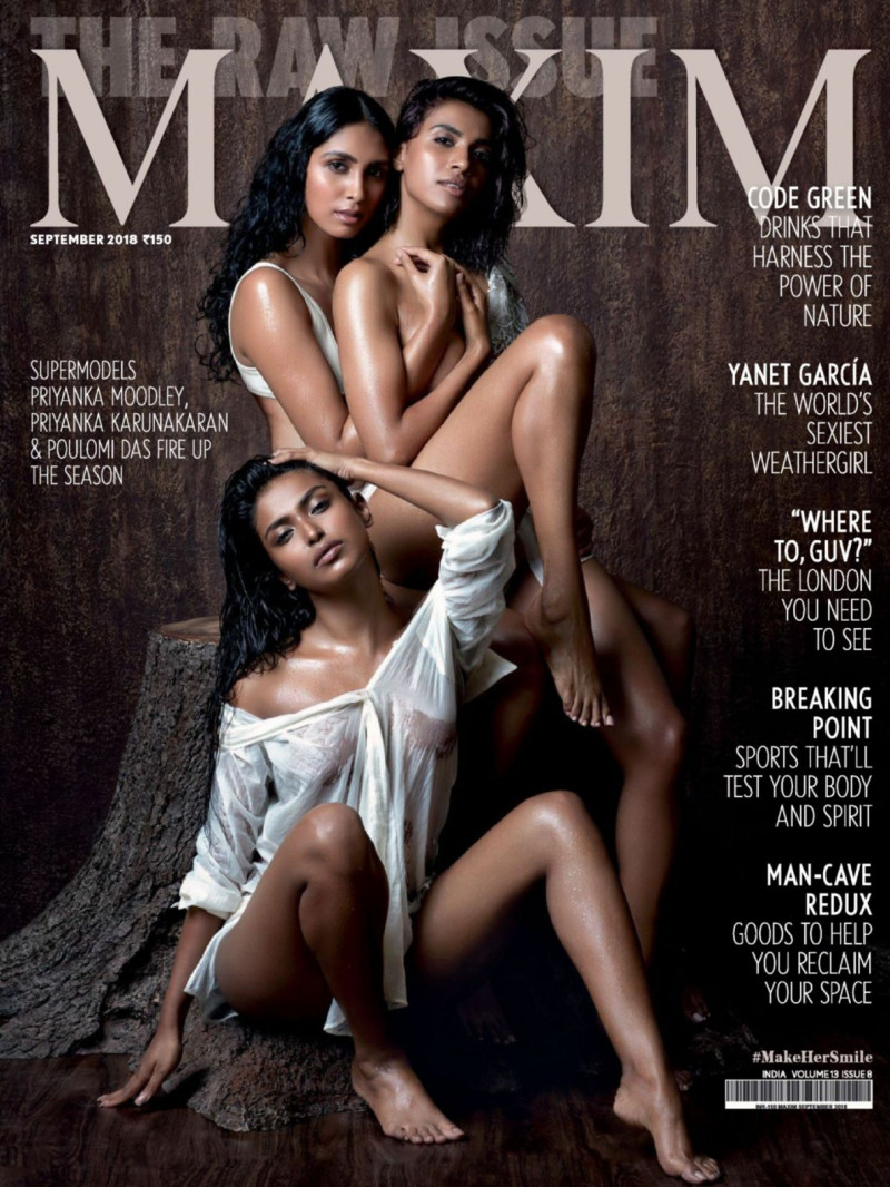 Priyanka Moodley, Priyanka Karunakaran, Poulomi Das featured on the Maxim India cover from September 2018