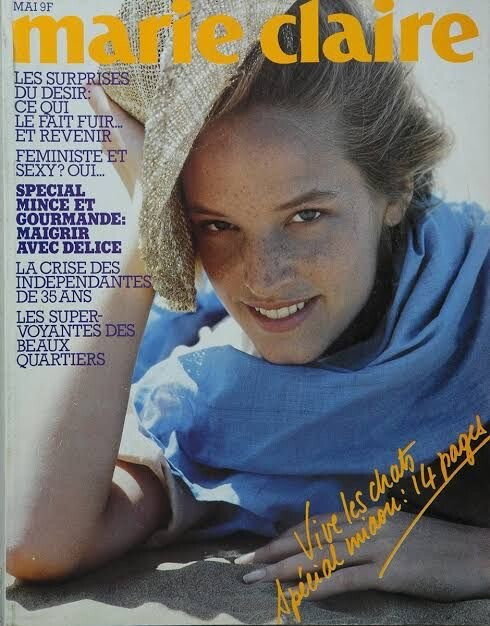 Bonnie Berman featured on the Marie Claire France cover from May 1983