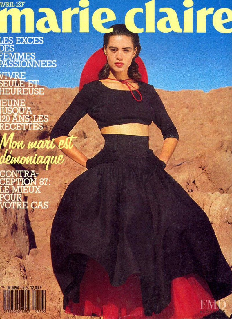 Celia Forner featured on the Marie Claire France cover from April 1987