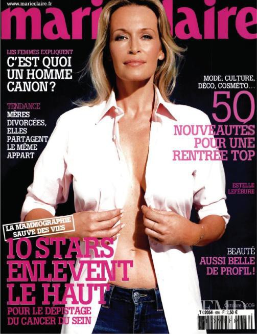 Estelle Hallyday (Lefebure) featured on the Marie Claire France cover from October 2009