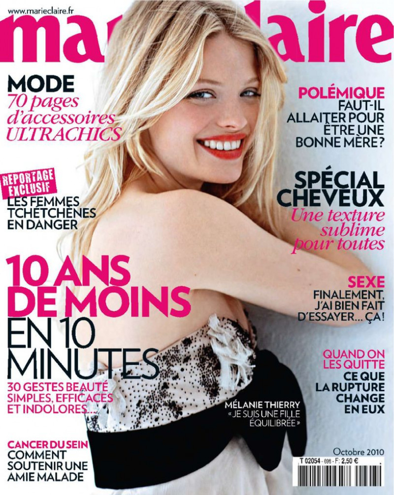Melanie Thierry featured on the Marie Claire France cover from October 2010