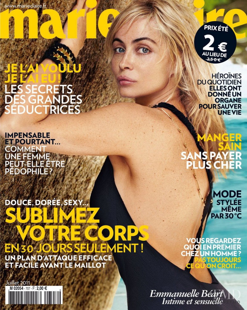 Emmanuelle Béart featured on the Marie Claire France cover from July 2011