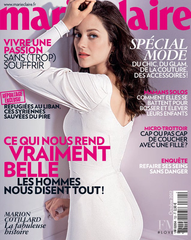 Marion Cotillard featured on the Marie Claire France cover from October 2012