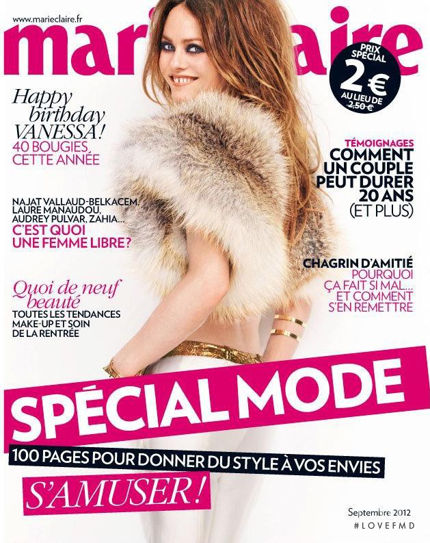 Vanessa Paradis featured on the Marie Claire France cover from September 2012
