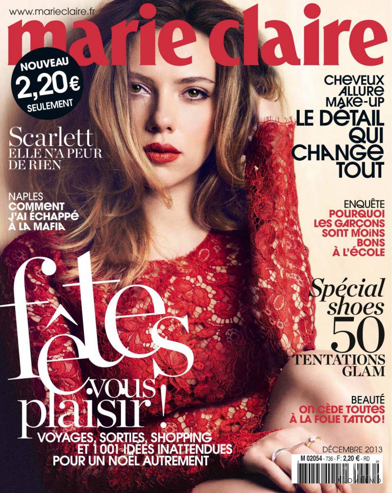Scarlett Johansson featured on the Marie Claire France cover from December 2013