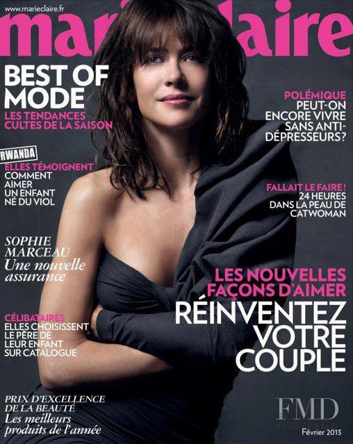 Sophie Marceau featured on the Marie Claire France cover from February 2013