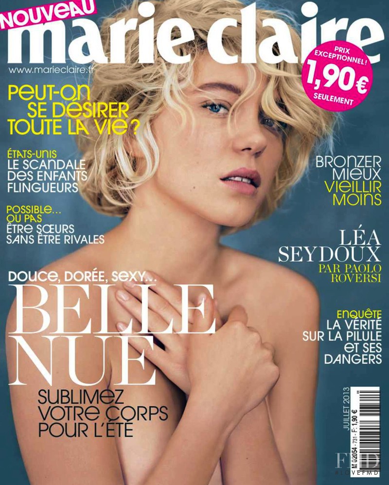 Léa Seydoux featured on the Marie Claire France cover from July 2013