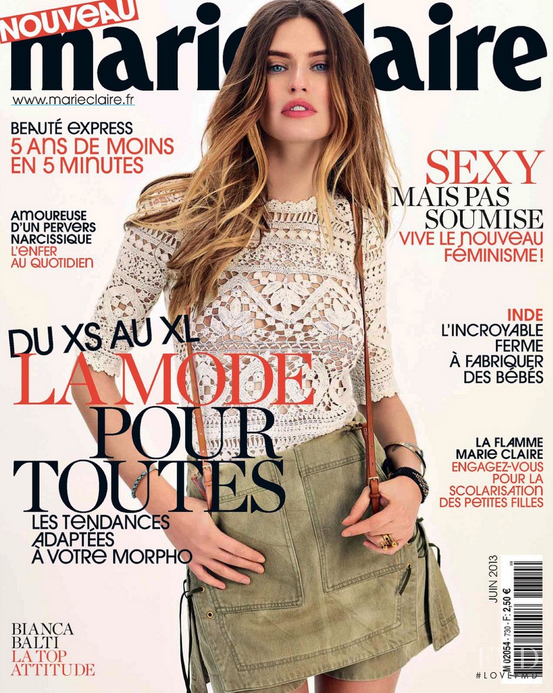 Bianca Balti featured on the Marie Claire France cover from June 2013