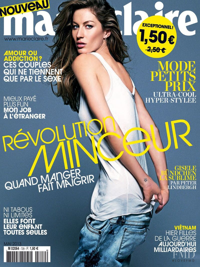 Gisele Bundchen featured on the Marie Claire France cover from May 2013