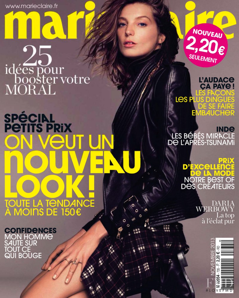 Daria Werbowy featured on the Marie Claire France cover from November 2013