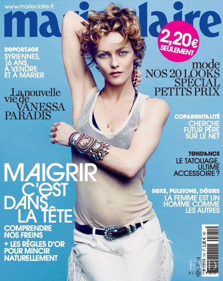 Vanessa Paradis featured on the Marie Claire France cover from May 2014