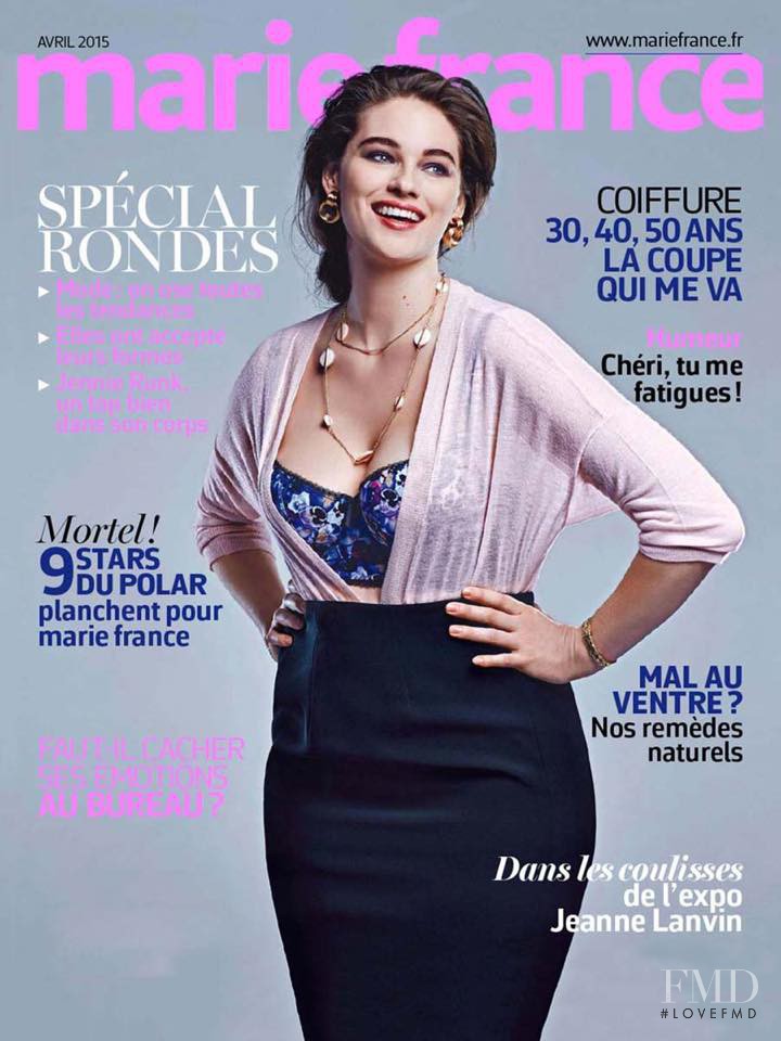 Jennie Runk featured on the Marie Claire France cover from April 2015