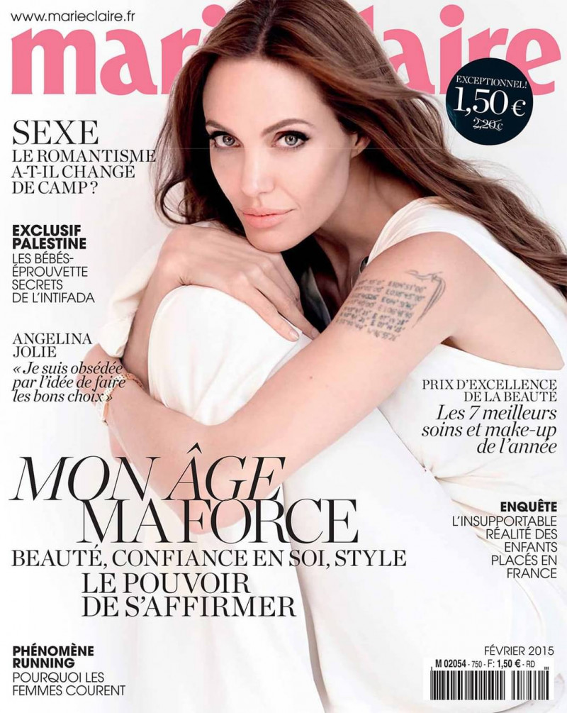 Angelina Jolie featured on the Marie Claire France cover from February 2015