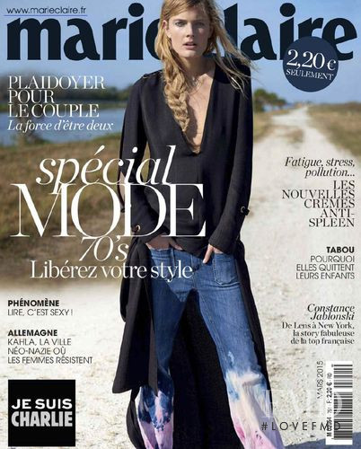 Constance Jablonski featured on the Marie Claire France cover from March 2015