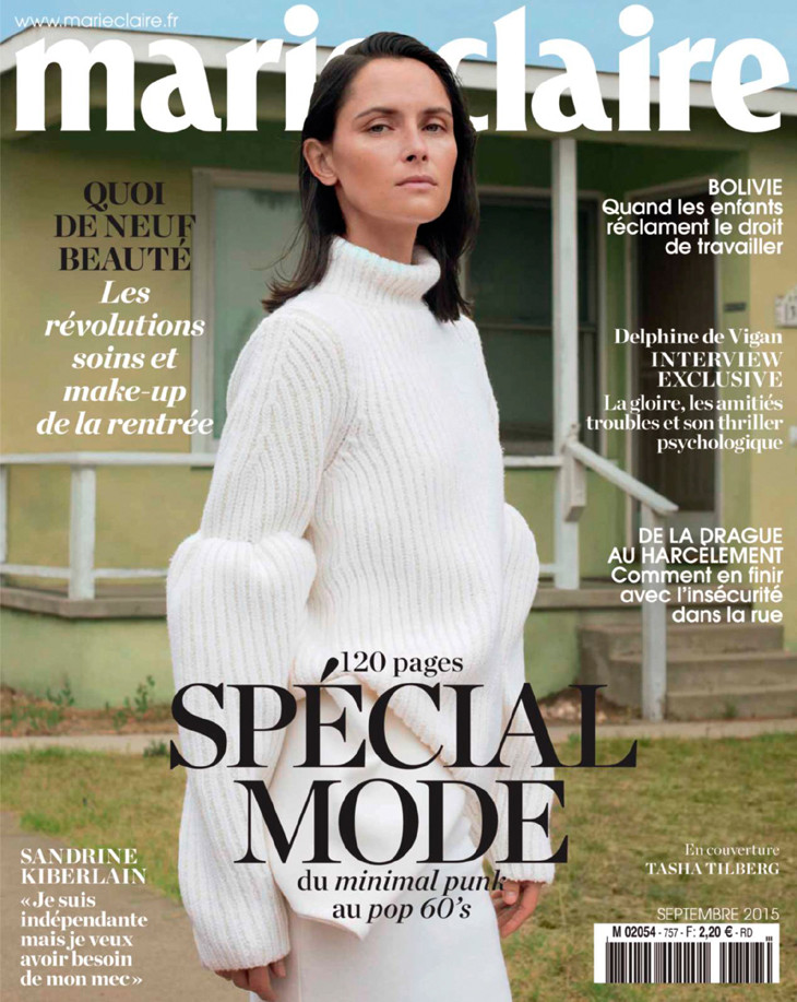 Tasha Tilberg featured on the Marie Claire France cover from September 2015